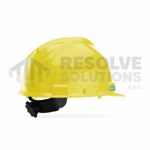 Casco de seguridad amarillo con sistema ratchet TRIDENTE