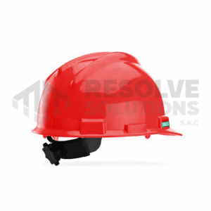 Casco de seguridad rojo con sistema ratchet TRIDENTE