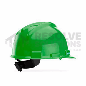 Casco de seguridad verde con sistema ratchet TRIDENTE