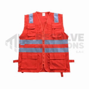 Chaleco Drill Tipo Reportero Rojo