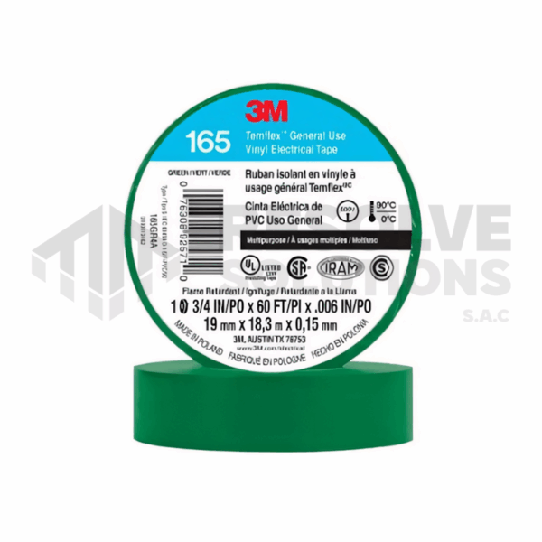 Cinta Aislante 3M 3/4" x 18m Color Verde